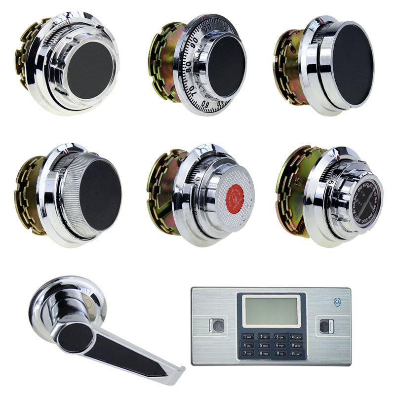 Old fashioned mechanical safe three-piece password turntable lock handle lock core knob biased three infighting passcode turntable