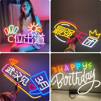 Celebrity concert led hand-held sign to support illuminated stall fans birthday class neon light ins light sign customization