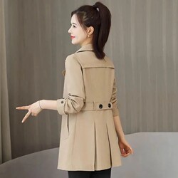 2024 Spring New Style Lined Jacket for Small Women Fashionable and Elegant Waist Slimming Versatile Windbreaker for Women