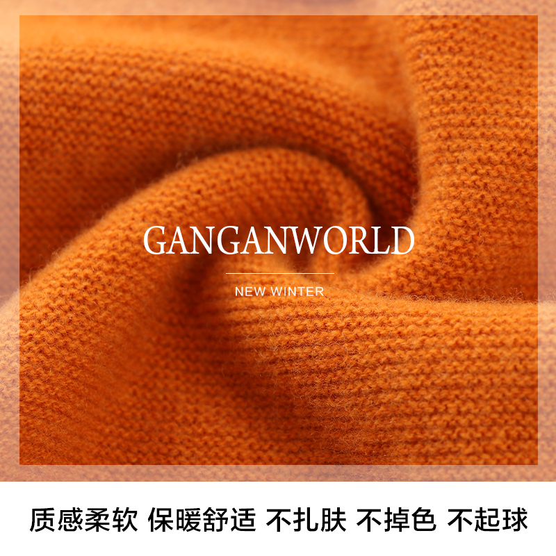 (Len 100%) Gangan Thế giới 2020 mùa xuân Mang New Open Fork T-cổ dài tay áo Loose Knit Sweater D