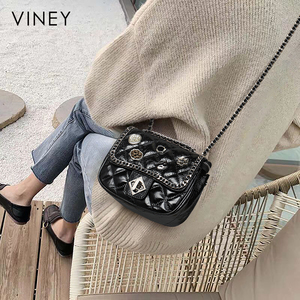 viney女包2020新款潮真皮链条包百搭斜挎包网红夏季单肩包小方包