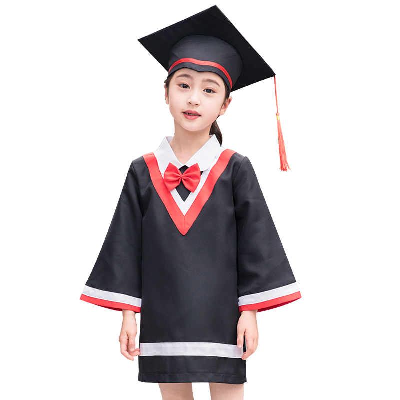 儿童博士服幼儿园学士服毕业照服装毕业袍小博士帽小学生毕业礼服 儿童博士服幼儿园学士服毕业照服装毕业袍小博士帽小学生毕业礼服