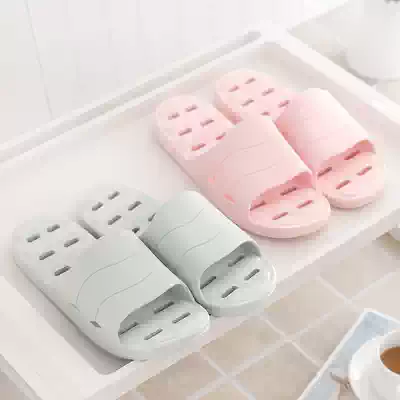 Showdown thick-soled slippers women's bathroom bathing water leakage quick-drying non-slip soft-bottomed toilets men's plastic