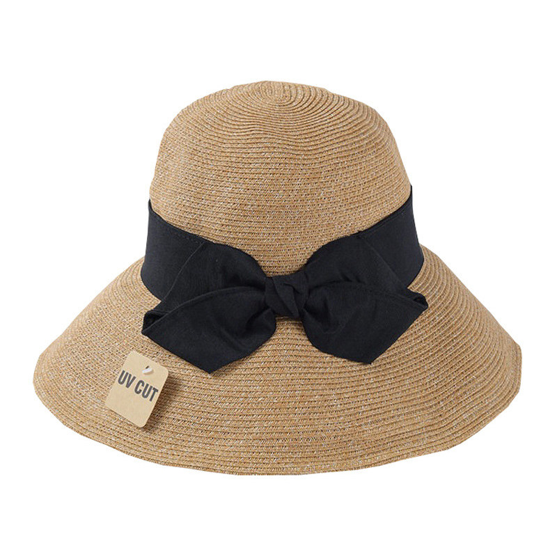Japanese Sun Protection Straw Hat Uv Sun Hat for Women Summer Sun Hat Internet Celebrity Style Beach Wide Brim Anti-Uv Hat