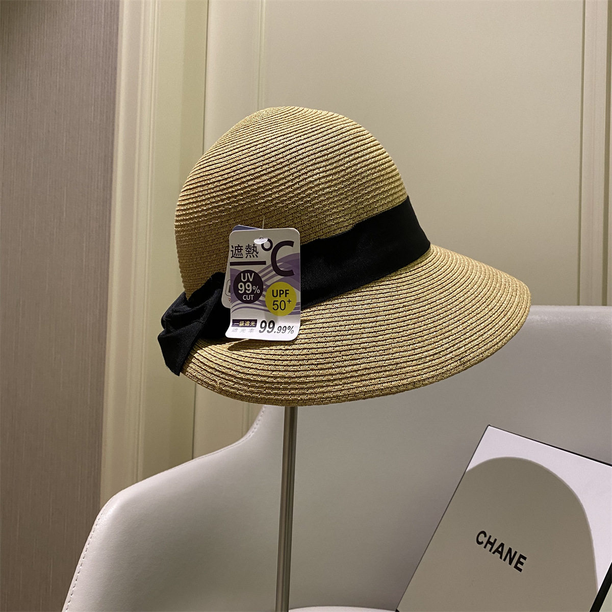 Japanese Official Website Same Style Bow Straw Hat for Women Summer Anti-Uv Fisherman Hat Sun Protection Sun Hat