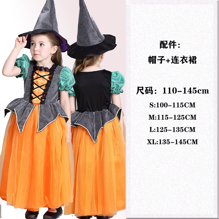 Halloween trẻ em người lớn trang phục bé gái kẹo phù thủy cosplay phù thủy ma cà rồng trang phục hóa trang