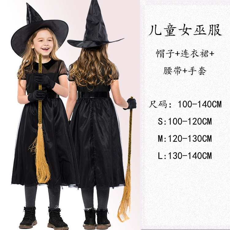 Halloween trẻ em người lớn trang phục bé gái kẹo phù thủy cosplay phù thủy ma cà rồng trang phục hóa trang