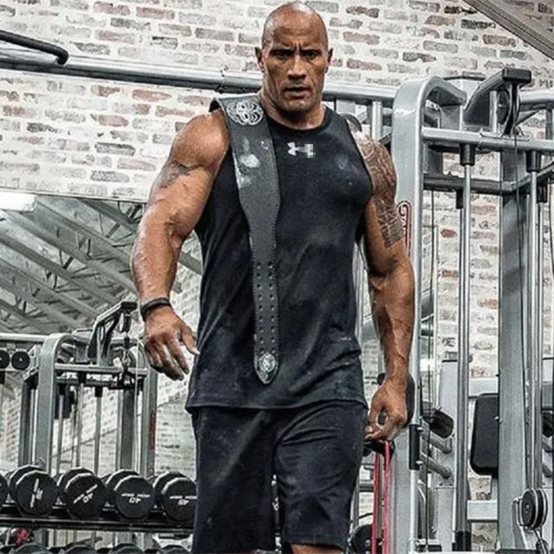 Summer U home Dwayne Johnson fitness vest sling men's sports running breathable quick-drying basketball training hurdle T-shirt