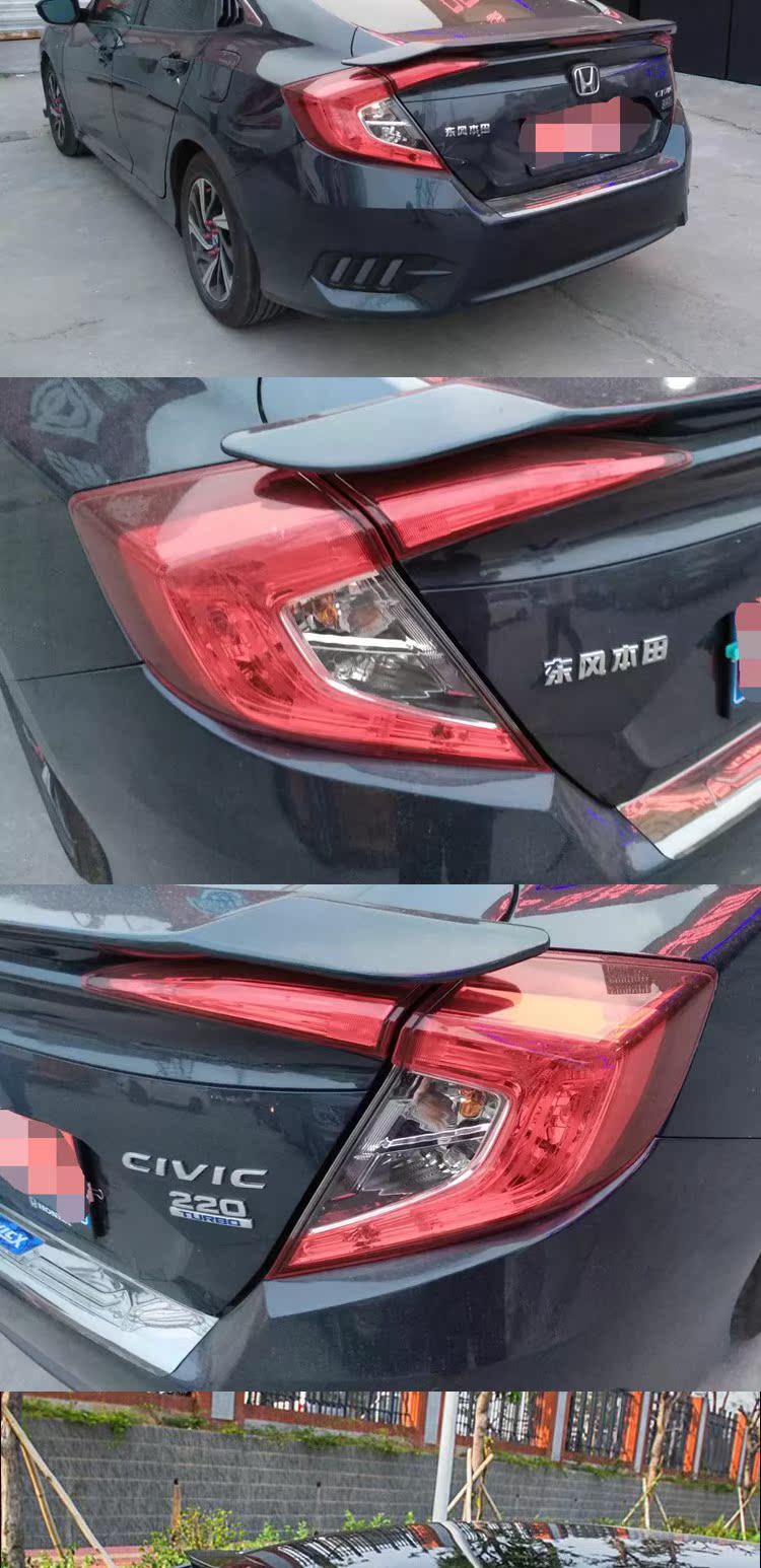 Honda thế hệ thứ 10 mới sửa đổi đuôi xe Civic thế hệ thứ 16-10 cánh gió cố định Phiên bản Thái Lan RS với miếng dán nhẹ đuôi gió honda civic