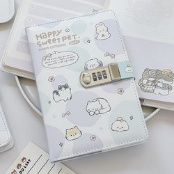 Cute Things Coloring Page Password Lock Notebook ins Stylish and Beautiful Diary with Lock Gift Box Notebook