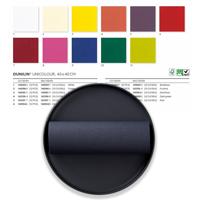 40cm Pure Black German Duni Disposable Wedding Banquet Colorful Club Thick Paper Imitation Cloth Napkins