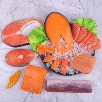 Simulated salmon model salmon slices sushi food seafood dishes plate shooting display props toys