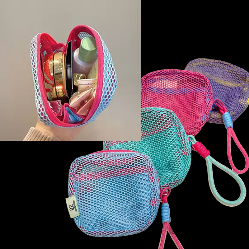 Dopamine Tofu Bag Mini Mesh Portable Travel Toiletry and Cosmetic Storage Bag Makeup Touch-Up Bag Mesh Miscellaneous Bag Dopamine Tofu Bag Mini Mesh Portable Travel Toiletry and Cosmetic Storage Bag Makeup Touch-Up Bag Mesh Miscellaneous Bag