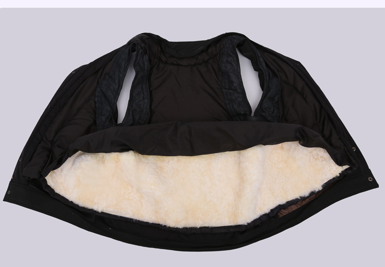 Mùa đông trung niên lông một áo len da dày cotton ấm áp vest nam da cừu áo bố áo khoác nam hàn quốc mùa đông