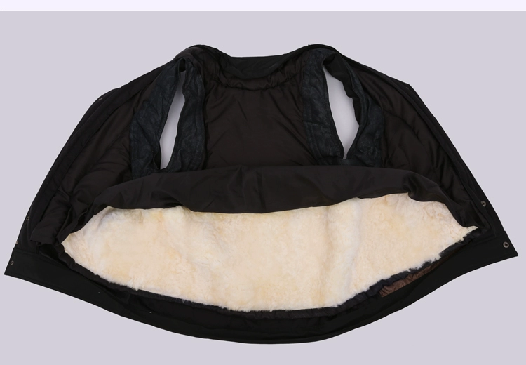Mùa đông trung niên lông một áo len da dày cotton ấm áp vest nam da cừu áo bố vest nam trung niên