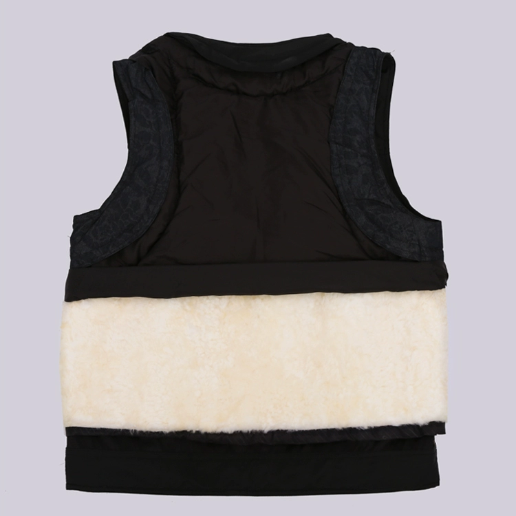 Mùa đông trung niên lông một áo len da dày cotton ấm áp vest nam da cừu áo bố vest nam trung niên