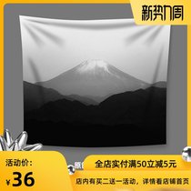  Mount Fuji hanging cloth Dormitory transformation landscape painting background cloth Bedside rental house wall cloth Decoration desk live tapestry