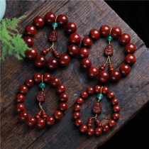 Indian small leaf red sandalwood Venus hand string male chicken blood red mud old barrel beads 108 Wenplay Buddha beads bracelet female