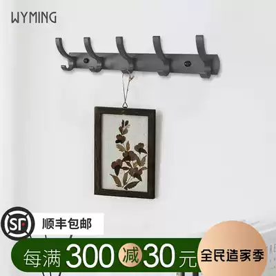 Kitchen and bathroom space aluminum creative adhesive hook coat hook coat hook hook coat hook hook hook thick solid wall hanging dress hook Gray