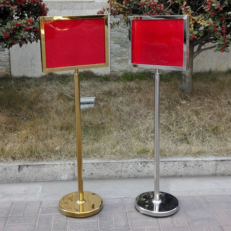 Water brand stainless steel signboard double-sided vertical billboard A3 facade billboard outdoor titanium alloy display promotional rack