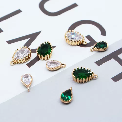 Медная подвеска ручной работы, ожерелье, серьги, аксессуары, 18 карат, золотой цвет, DIY