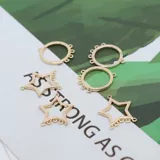 Медные серьги, аксессуары ручной работы, ручка, подвеска, аксессуар, 18 карат, DIY, четырехлистный клевер