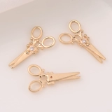 Цирконий, ножницы с розой в составе, самолет, подвеска ручной работы, ожерелье, браслет, 14 карат, золотой цвет, «сделай сам»