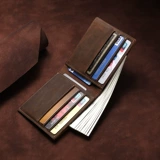 Ретро короткий модный кожаный бумажник, из натуральной кожи, воловья кожа