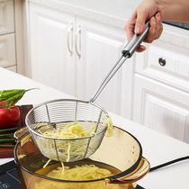 Thickened long handle stainless steel filter fishing surface colander fishing vermicelli dumpling potato chips fried filter screen