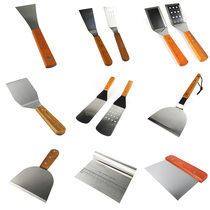 Stainless steel cooking shovel Teppanyaki fried ice shovel Steak shovel Pizza frying shovel Hand grab cake tool shovel Pressure shovel