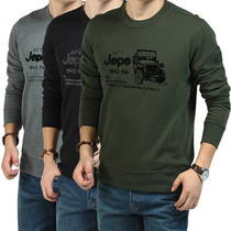 Autumn and winter lambswool mens sweater round neck long sleeve t-shirt bottoming shirt Large size pullover cotton T-shirt T-shirt jacket