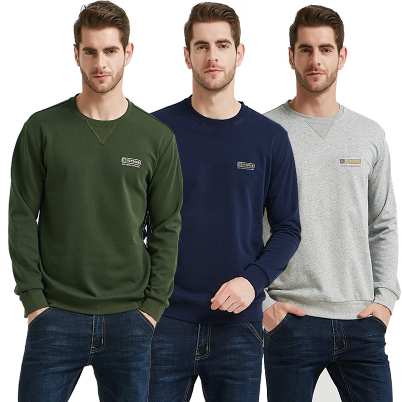 JPDUN flagship store jacket men's autumn and winter long-sleeved T-shirt British style large size T-shirt cotton workwear sweater men