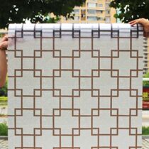 Window grilles bathroom frosted glass film glass sticker balcony sliding door heat insulation sunscreen sunshade household window sticker