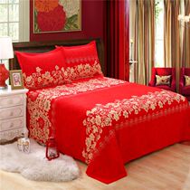 Wedding red sheets single piece knot wedding wedding cotton quilt single pillowcase 2 set custom tatami 3 m large Kang list