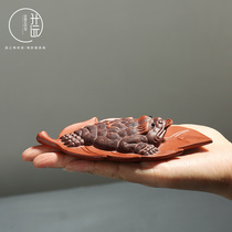 Kung Fu tea accessories Yixing purple sand tea pet tea ceremony ornaments boutique Golden Cicada overnight Rich Tea play can be raised