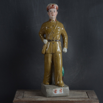 Jingdezhen Sculpture Porcelain Factory Factory Goods Porcelain Comrade Lei Feng Character Stand Statue Antiques Old Goods Fine Ceramics