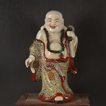 Jingdezhen Sculpture Porcelain Factory factory goods porcelain pastel Ruyi Arhat Maitreya Buddha antique antique old goods ceramic boutique