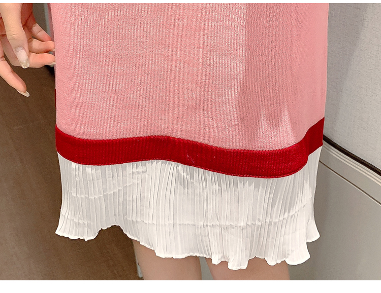 VK旗艦店 韓系polo領甜美寬鬆休閒顯瘦長版短袖洋裝