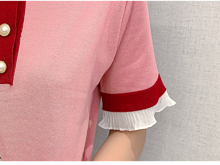 VK旗艦店 韓系polo領甜美寬鬆休閒顯瘦長版短袖洋裝