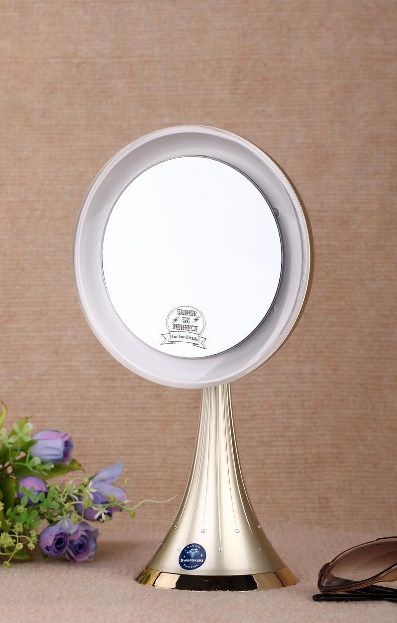  High-end European and American models LED lamp desktop large size makeup mirror makeup mirror enlarge 5 times bathroom anti-fog mirror