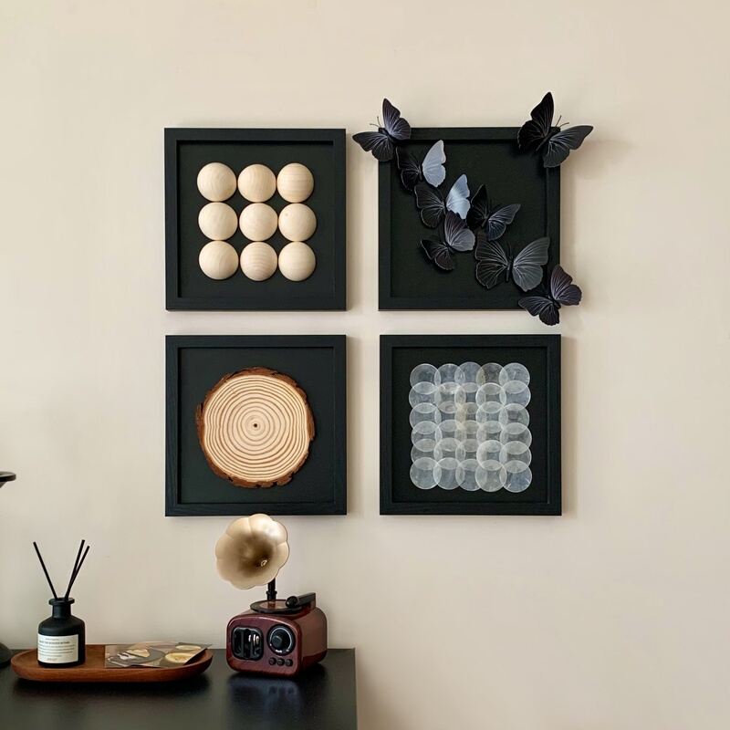 New Chinese-Style Combination Wall-Mounted Picture Frame Painting Handmade DIY LAOSHU Decorative Painting Black Tray Living Room Entrance Hanging Painting New Chinese-Style Combination Wall-Mounted Picture Frame Painting Handmade DIY LAOSHU Decorative Painting Black Tray Living Room Entrance Hanging Painting