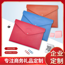 Leather briefcase file kit information kit business office pu leather contract storage custom printed logo