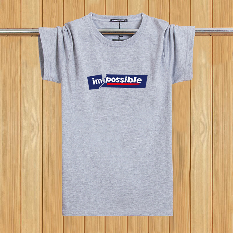 Daily special price Summer men short sleeves T-shirt loose pure black and white men's clothing grey Korean version Nehitch male T-shirt