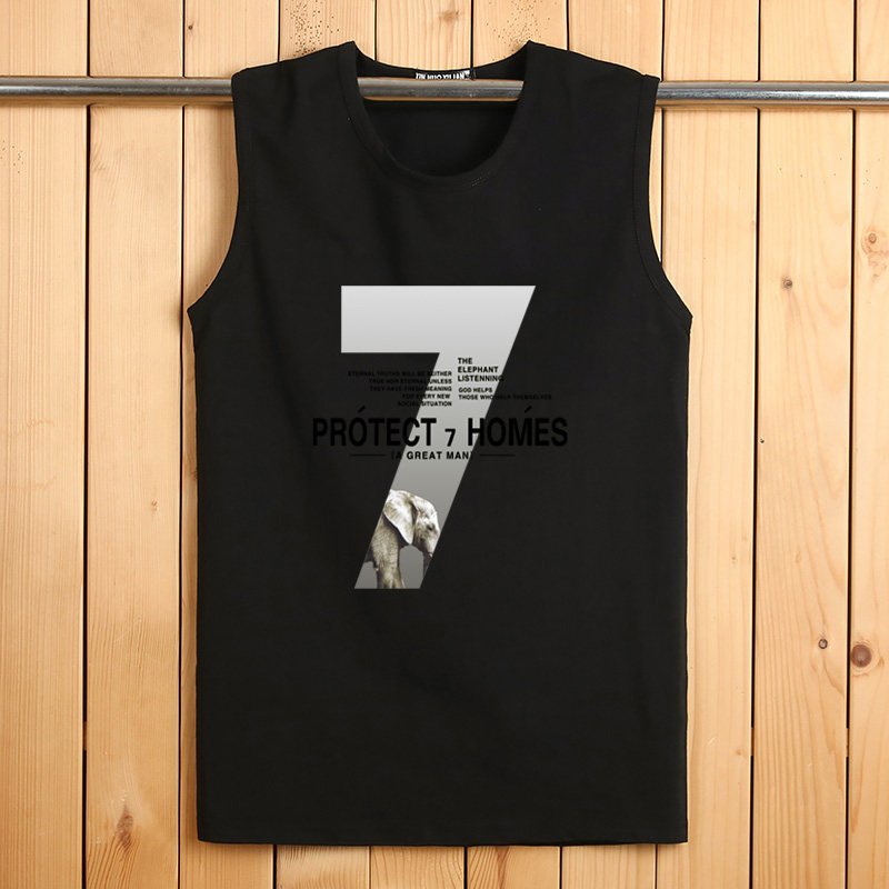 Every day special price vest men increase code new pure cotton men's sweatshirt sleeveless T-shirt loose casual sports hacked sleeves