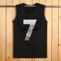 Every day special price vest men increase code new pure cotton mens sweatshirt sleeveless T-shirt loose casual sports hacked sleeves