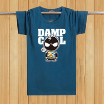 Man short sleeve T-shirt Korean version loose trend round collar pure cotton cartoon original Cebu Wind 2018 new summer half sleeves