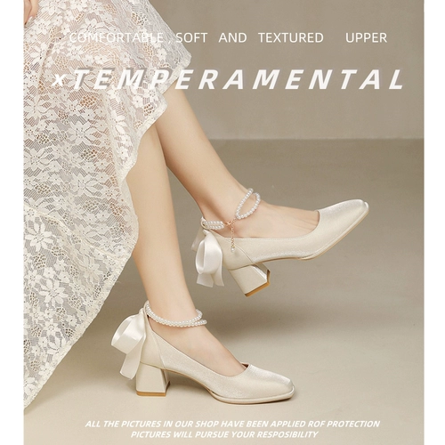 Обувь на высоком каблуке, красные свадебные туфли для невесты с бантиком, против усталых ног, 2024 года