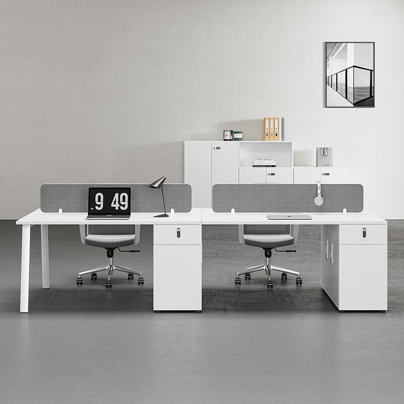Staff Desk Brief Modern 4 6 People Station Table Screen Holder Office Chairs Combined Office Furniture