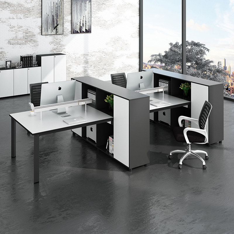 Staff desk and chair combination of modern staff single double office furniture computer desk 4 6