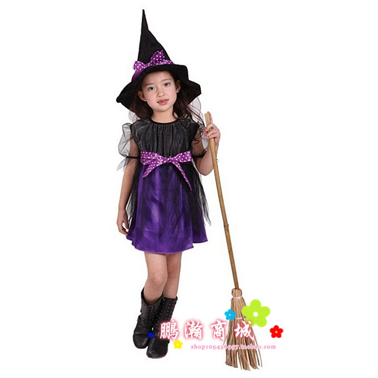 Halloween bé gái cosplay hóa trang trình diễn trang phục công chúa váy ma thuật phù thủy nhỏ trang phục phù thủy